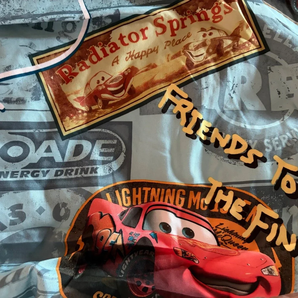 Disney Pixar Cars Full Sheet Set Lightning McQueen Tow Mater Blue Racing Bedding